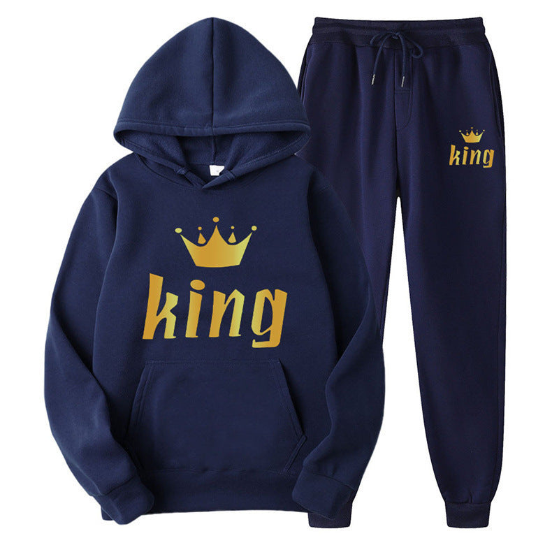 Fashion Style  Hooded Silhouette Type of Clothing  Casual Streetwear Printed Hoodie Unisex Couple Set Sweatshirt and Sweatpants Two-Piece Set