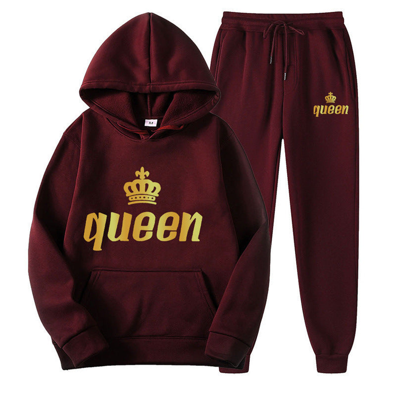 Fashion Style  Hooded Silhouette Type of Clothing  Casual Streetwear Printed Hoodie Unisex Couple Set Sweatshirt and Sweatpants Two-Piece Set