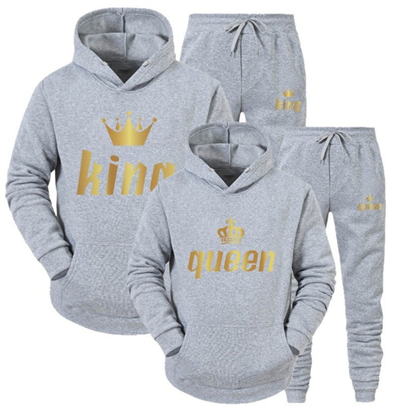 Fashion Style  Hooded Silhouette Type of Clothing  Casual Streetwear Printed Hoodie Unisex Couple Set Sweatshirt and Sweatpants Two-Piece Set